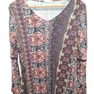 Vintage inspired boho long sleeve top